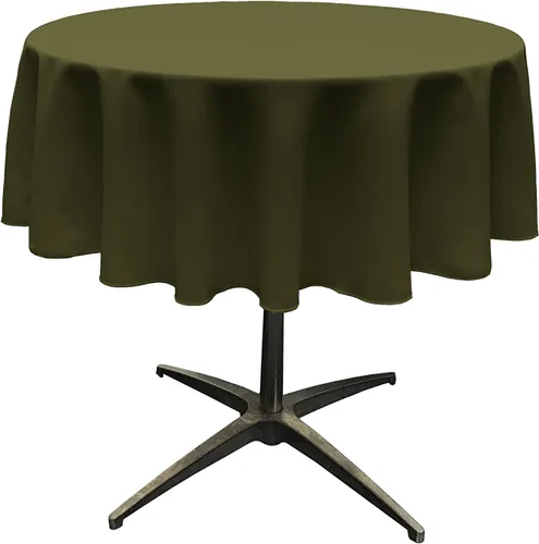 Miniatura 10 de LA Linen - Mantel redondo lavable de popelina de poliéster, resistente a manchas y arrugas, 51", mantel de tela para comedor, cocina, fiesta, Negro