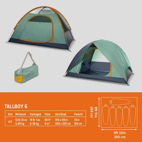 Miniatura 2 de Kelty Tallboy - Tienda de campaña familiar para automóvil, refugio independiente para 4 o 6 personas, gran capacidad, saco de cosas incluido. 2022