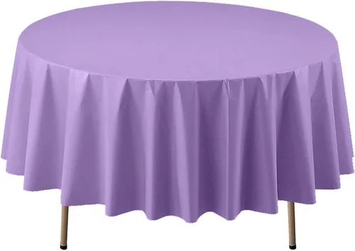 Miniatura 20 de Party Essentials Mantel redondo de plástico desechable de 84 pulgadas, 3 unidades, color negro