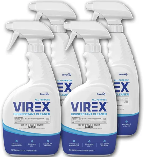 Miniatura 9 de VIREX Diversey CBD540540 Limpiador desinfectante líquido multiusos, mata el 99.9% de los gérmenes y elimina olores, aroma a limón, spray listo