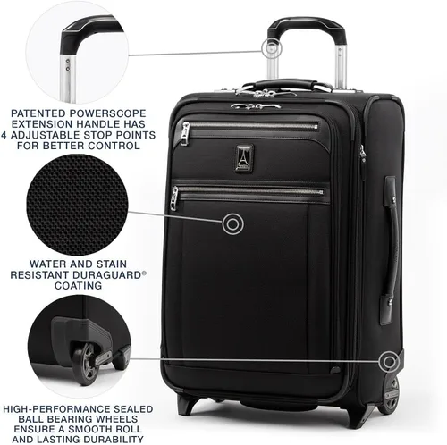 Miniatura 2 de Travelpro Platinum Elite - Rollaboard expandible de 22 pulgadas, negro sombra, Equipaje vertical expandible Platinum Elite Softside