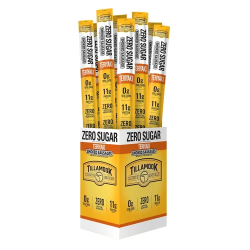 Miniatura 12 de Tillamook Country Smoker Salchichas ahumadas sin azúcar, aptas para dieta cetogénica, original, 1.25 onzas, 24