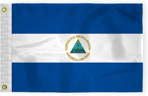 Miniatura 3 de AGAS - Bandera de automóvil de Nicaragua de alta calidad de 10.5 x 15 pulgadas, impresa de doble cara en tela de poliéster súper punto, doble