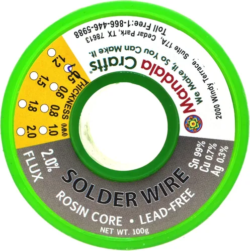 Miniatura 3 de Mandala Crafts Sn99 Ag0.3 Cu0.7 0.6mm 0.8mm 1mm 1.5mm. Cable de soldadura sin plomo con núcleo de colofonia flux