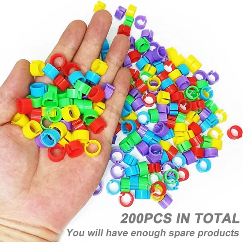 Miniatura 4 de 200Pcs 8mm Bandas para piernas de Coturnix y codorniz bebé Bandas para piernas de pollo Bandas para piernas de paloma Anillos para piernas de pollo