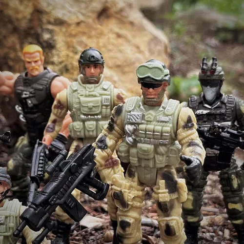 Miniatura 7 de Figuras de acción de soldados, juguetes de soldados para niños de 4 a 7 años, juego de soldados de juguete de acción con armas, juego de soldados