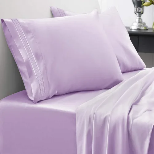 Miniatura 8 de Sweet Home Collection Juego de sábanas de 1800 hilos, sábanas de microfibra cepillada suave de calidad egipcia, juego de ropa de cama de lujo