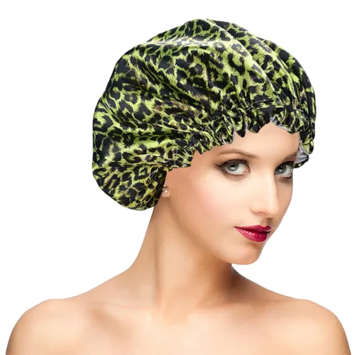 Miniatura 23 de Gorros de ducha para mujer, extra grande, ajustable, impermeable, reutilizable, gorro de ducha para mujeres y niñas, cabello largo y grueso, gorros