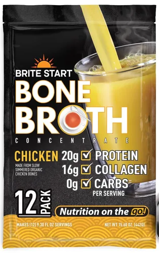 Miniatura 16 de Brite Start Caldo de hueso - Caldo de hueso de pollo - 4 unidades - Concentrado apto para dieta cetogénica empaquetado con 0.66 oz de colágeno, 0.71