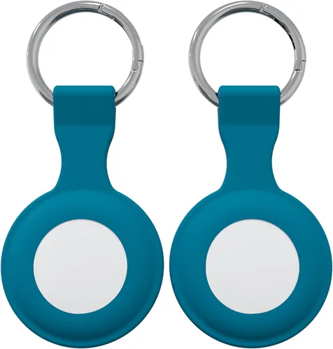 Funda de silicona para AirTags verde (paquete de 2), rastreador protector ligero y suave para la piel, accesorios para buscador, llavero