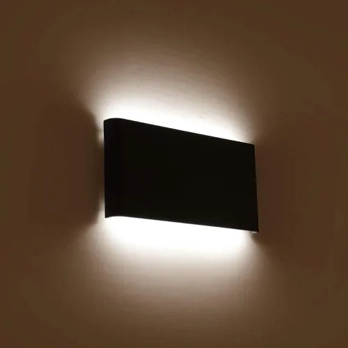 Miniatura 8 de Joosenhouse Lámparas de pared LED negras para pasillo de 10W, apliques de pared modernos arriba y abajo para peldaños junto a la cama, accesorios