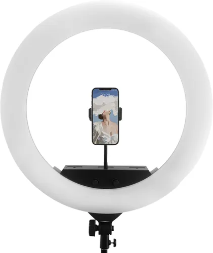 Miniatura 4 de Lámpara de anillo de 100 W, 22 pulgadas, kit de luz de anillo de 21.7 in, lámpara LED súper brillante para maquillaje, belleza, uñas, piel, bolso