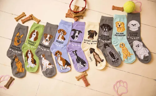 Miniatura 5 de Calcetines unisex Foozys Crew Calcetines novedosos para perros de razas grandes y medianas (2 pares)