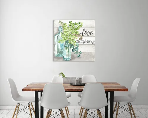 Miniatura 2 de Jaxson Rea Tre Sorelle Studios, lienzo envuelto en galería con texto en inglés "Vintage Specimen Bottles: Love The Little Things, 48 x 48 pulgadas