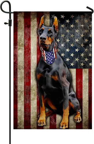Miniatura 11 de FLAGWIX Banderas de perro patriota americano, bandera de perro labrador retriever de doble cara, decoración para el hogar, exterior, bandera