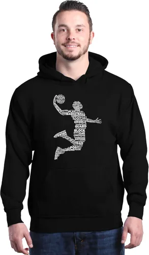 Miniatura 2 de shop4ever Sudadera con capucha para jugador de baloncesto Dunk Silhouette Word Cloud