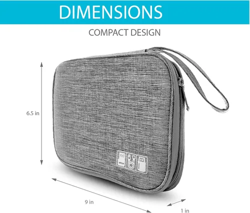 Miniatura 4 de Organizador de cargador electrónico - Funda de cable de viaje para cables, cargadores y accesorios tecnológicos