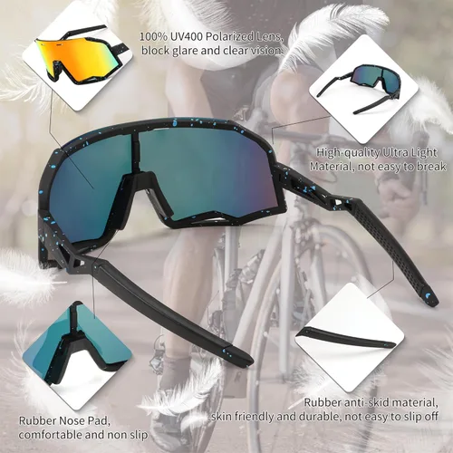 Miniatura 5 de FEISEDY Gafas de sol polarizadas de ciclismo para mujeres y hombres, gafas de sol deportivas al aire libre, béisbol, correr, ciclismo, pesca, B2994