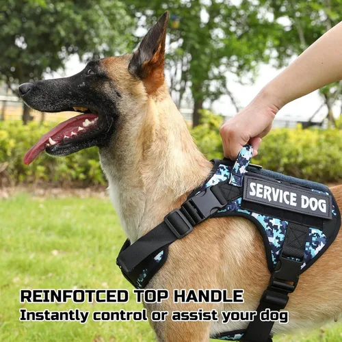Miniatura 4 de voopet Arnés táctico para perro, chaleco militar de apoyo emocional con asa y Molle para perros medianos y grandes, chaleco para perros medianos