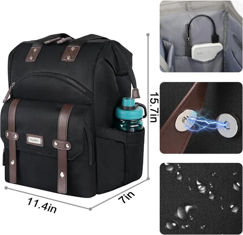 Miniatura 4 de Mochila para portátil para mujer, para trabajo de doctoras, profesoras, enfermeras, de 15.6 pulgadas, mochila universitaria de apertura amplia