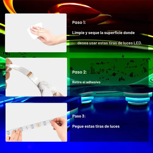 Miniatura 5 de DAYBETTER - Tira de luces LED RGB inteligentes, luces LED de 50 pies para dormitorio con control de aplicación, cambiantes, multicolor