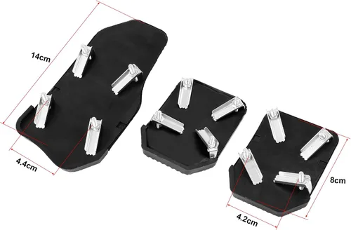 Miniatura 2 de uxcell Cubierta antideslizante para pedal de freno de embrague de gas de metal, color negro, plateado, 3