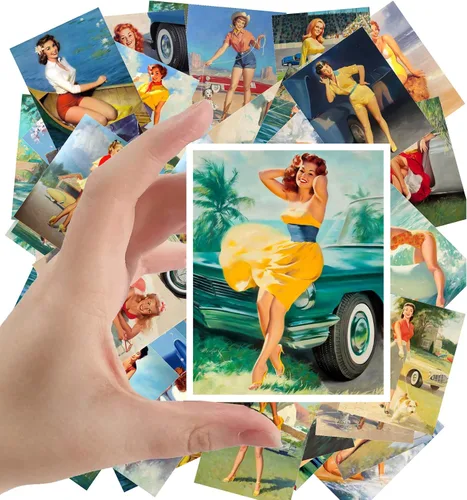 Miniatura 12 de Pegatinas grandes (24 piezas 2.5"x3.5") Vampirella Vintage Fantasy Pinup Comic obras de arte Trece