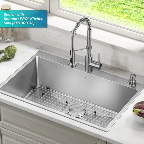 Miniatura 5 de Dispensador de jabón y loción de cocina Kraus en acero inoxidable libre de manchas, KSD-54SFS Acero inoxidable sin manchas.