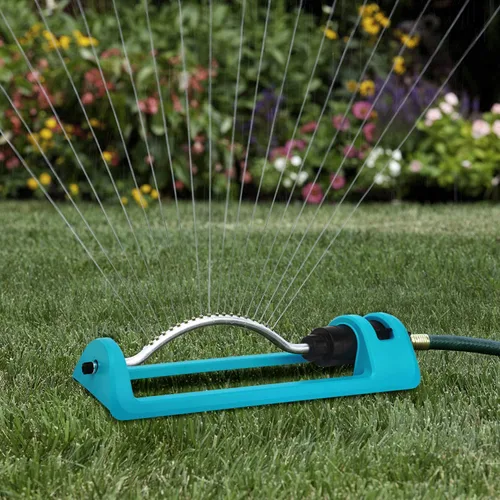 Aspersor de césped, 18 boquillas de latón, rociador oscilante de agua de jardín para cubiertas de patio de hasta 3,600 pies cuadrados, base pesada,