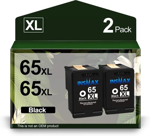 65XL - Cartucho de tinta negro de repuesto para HP 65 65XL 65XXL, funciona con HP Envy 5070 5014 5055 5000 5052 5010 DeskJet 3755 3700 2600 (2 negro)