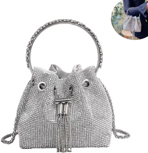 Bolso de noche con diamantes brillantes para mujer, bolso de mano con diamantes de imitación para fiesta, baile de graduación, cóctel