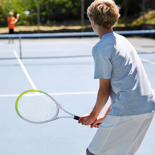 Miniatura 6 de Raqueta de tenis preencordada, ligera, de 27 pulgadas, raquetas recreativas para adultos, para hombres, mujeres, estudiantes, kit de entrenamiento
