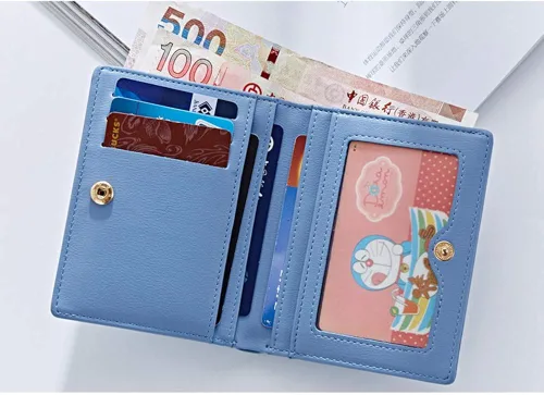 Miniatura 3 de AnnabelZ Cartera pequeña de cuero plegable para mujer, mini monedero corto para mujer