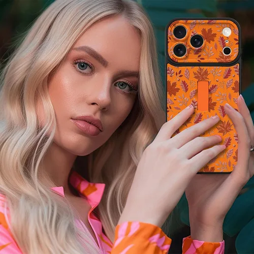 Miniatura 6 de Funda compatible con iPhone 17 Pro con correa de mano para los dedos, bonita funda de teléfono de otoño con hojas de arce para mujeres y hombres