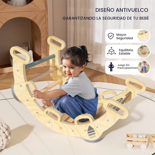 Miniatura 2 de BlueWood 2025 8-en-1 Juego de Escalada Triangular Pikler para Niños Pequeños Juguetes de Interior Parque Infantil de Jungla para Bebés - Rosa Morado