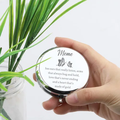 Miniatura 6 de Lywjyb Birdgot Meme - Espejo de maquillaje compacto para abuela, regalo de cumpleaños de nieta y nieto