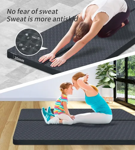 Miniatura 6 de nuveti Tapete Grande para Ejercicios - Tapete de Yoga de 15mm/20mm/30mm de Grosor Tapete de Ejercicios para Fitness, Yoga, Pilates, Estiramientos