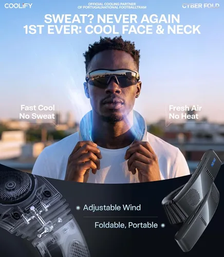 Miniatura 5 de TORRAS COOLiFY 2026 Cyber Fold AI - Aire acondicionado de cuello, zona de enfriamiento máximo, enfriador de cuello y cara con viento fuerte