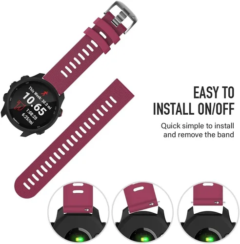 Miniatura 5 de NotoCity Correa para Garmin Forerunner 245/Forerunner 55, Correa de Repuesto de 20mm para Galaxy Watch 5/5 Pro Galaxy Watch 4 Vivoactive 3 Fucsia
