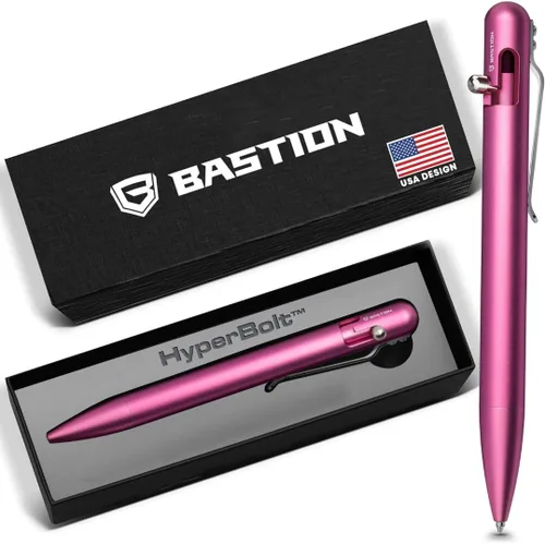 Miniatura 13 de BASTION Bolt Action Pen - Bolígrafo HyperBolt EDC de aluminio negro, bolígrafo de escritura de metal premium, tinta suave, bolígrafo de bolsillo