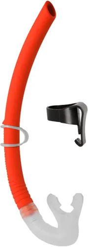 Snorkel de silicona para buceo, buceo, pesca y hockey submarino o snorkel Naranja