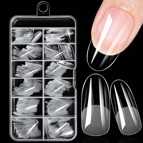 Miniatura 15 de 240 puntas de uñas de gel extra cortas, uñas postizas de almendra, uñas postizas transparentes, uñas cortas XS de almendra, puntas de uñas