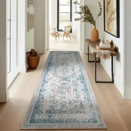 Ashler - Alfombras de pasillo bohemias, 2 x 6, alfombra vintage para entrada, pasillos de entrada, alfombra interior para sala de estar, dormitorio,