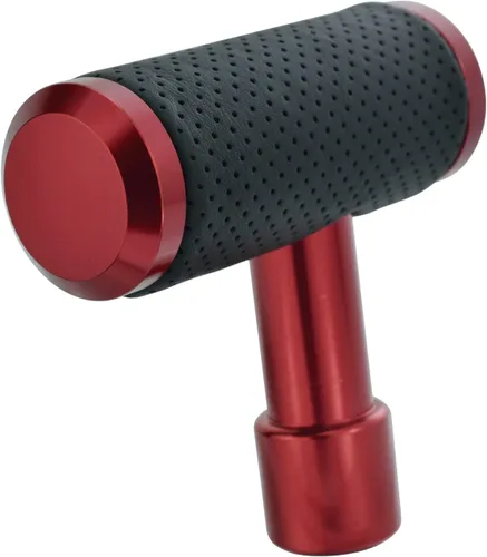 Miniatura 9 de Pomo de palanca de cambios en T para coche, estilo joystick con cubierta de aleación y palanca de cambio de cuero, compatible con la mayoría