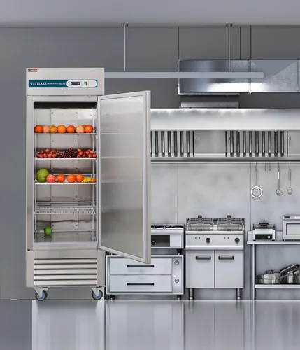Miniatura 7 de WESTLAKE Refrigerador comercial de 27 pulgadas de ancho, alcance de acero inoxidable, ventilador vertical sólido de una sola puerta, enfriador de 23