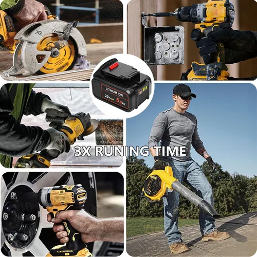 Miniatura 4 de Paquete de 4 baterías de repuesto de 6000 mAh para Dewalt de 20 V compatibles con Dewalt 20 V Max batería DCB200 DCB204 DCB206 DCB205 DCB203