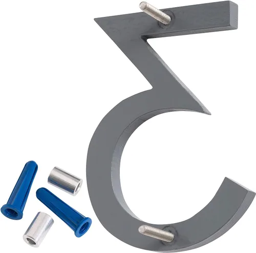 Miniatura 3 de Montague Metal Products MHN-04-3-F-GY2 Número de casa flotante, 4 pulgadas x 3 pulgadas x 0.31 pulgadas, gris