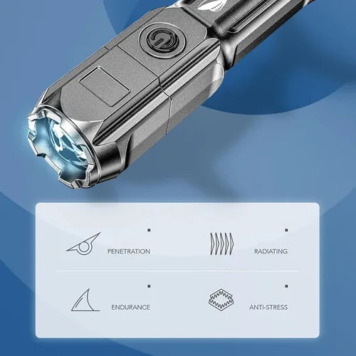 Miniatura 4 de ABS fuerte luz de enfoque linterna al aire libre portátil hogar común linterna distribución linterna camping luces flash luz