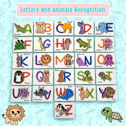 Miniatura 5 de Tarjetas flash del alfabeto para niños de 3 a 8 años – Tarjetas flash de números y letras – Rompecabezas del alfabeto Montessori y juego a juego