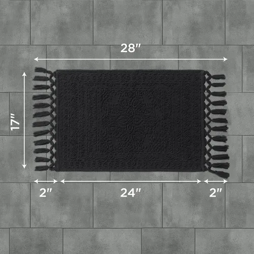 Miniatura 2 de French Connection Nellore Alfombras de Baño, Tapetes de Baño Tejidos y con Cuentas, Tapetes de Baño Duraderos y Gruesos para Baño y Alfombras